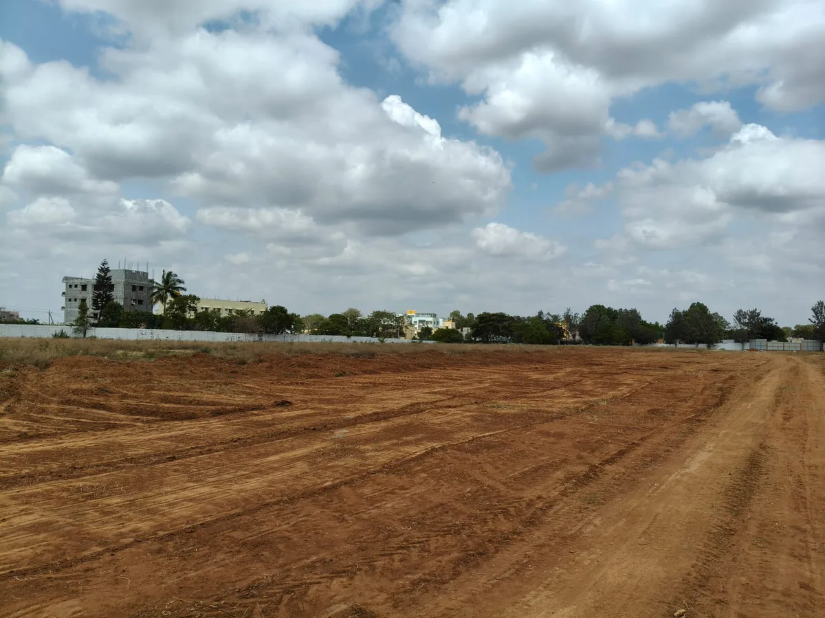 Garden Breeze levelled land, site progress August 2026 Prestige Garden Breeze levelled project land, Sarjapur Road, Bangalore